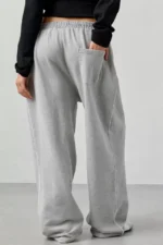 Harri Wide Leg Jogger Pants Grey