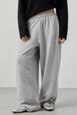 Harri Wide Leg Jogger Pants Grey