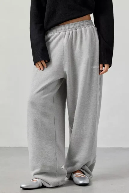 Harri Wide Leg Jogger Pants Grey