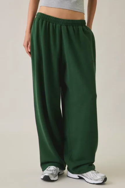 Harri Wide Leg Jogger Pants Studio Green